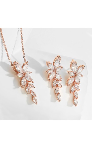 Ladies' Elegant Alloy With Irregular Cubic Zirconia Jewelry Sets