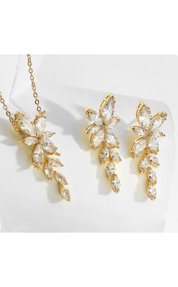 Ladies' Elegant Alloy With Irregular Cubic Zirconia Jewelry Sets