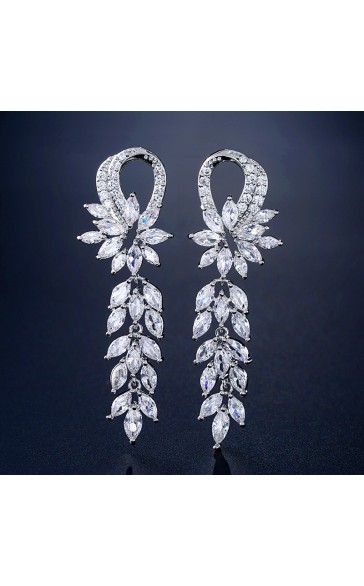 Ladies' Fashionable Alloy With Irregular Cubic Zirconia Earrings