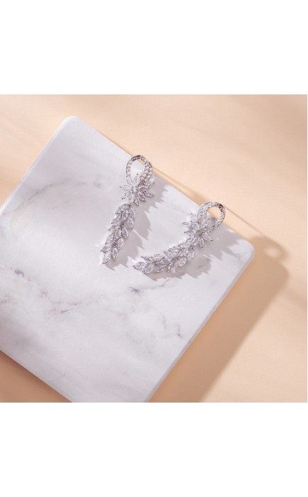 Ladies' Fashionable Alloy With Irregular Cubic Zirconia Earrings