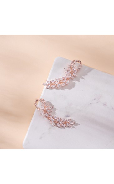 Ladies' Fashionable Alloy With Irregular Cubic Zirconia Earrings