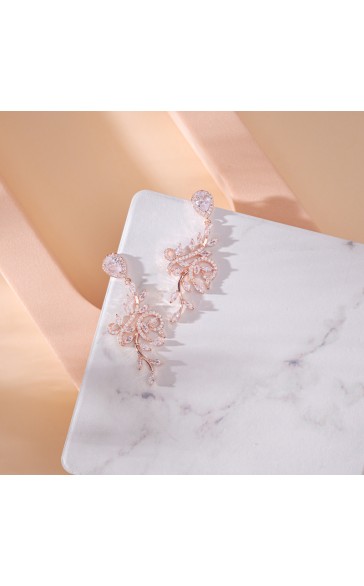 Ladies' Fashionable Alloy With Irregular Cubic Zirconia Earrings