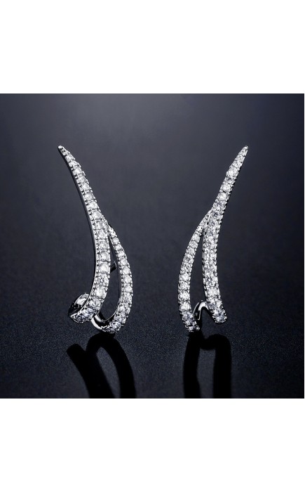 Ladies' Fashionable Alloy With Irregular Cubic Zirconia Earrings