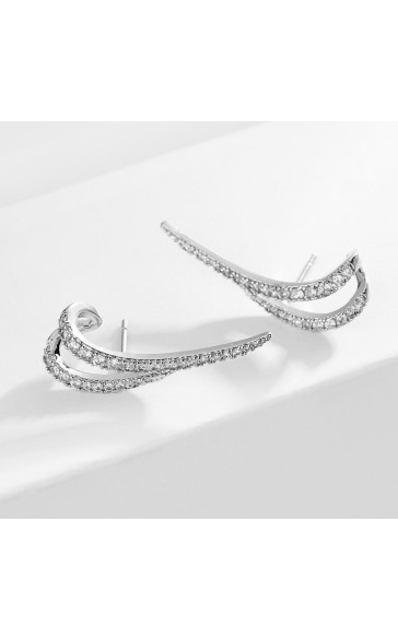 Ladies' Fashionable Alloy With Irregular Cubic Zirconia Earrings