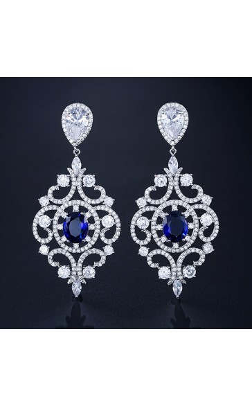 Ladies' Fashionable Alloy With Irregular Cubic Zirconia Earrings