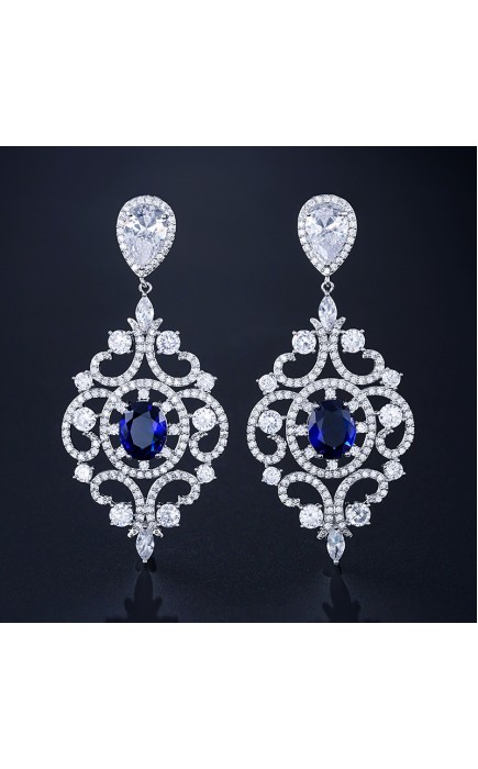 Ladies' Fashionable Alloy With Irregular Cubic Zirconia Earrings