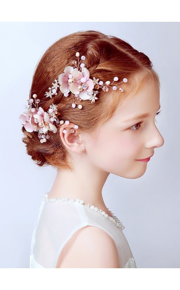 Flower Girl Alloy Headbands/Hairpins (Set of 2 pieces)