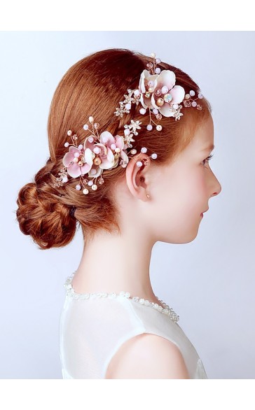 Flower Girl Alloy Headbands/Hairpins (Set of 2 pieces)