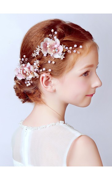 Flower Girl Alloy Headbands/Hairpins (Set of 2 pieces)