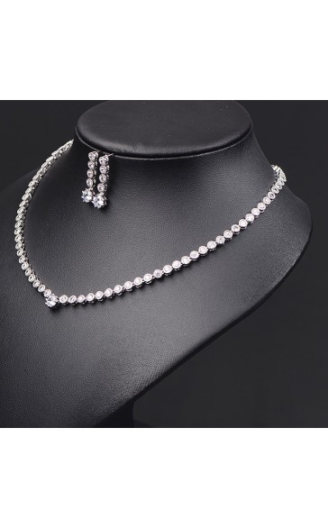 Ladies'/Couples' Elegant/Fashionable/Classic Alloy With Irregular Cubic Zirconia Jewelry Sets