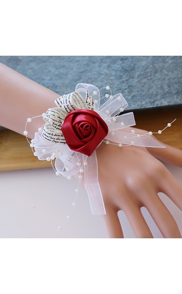 Pretty/Fancy/Fascinating/Graceful Free-Form Satin Wrist Corsage -