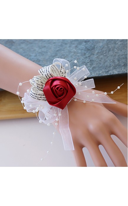 Pretty/Fancy/Fascinating/Graceful Free-Form Satin Wrist Corsage -