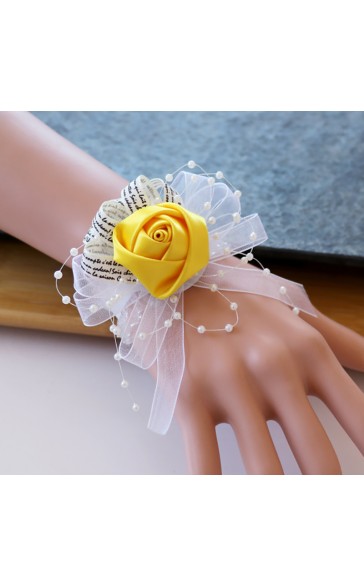 Pretty/Fancy/Fascinating/Graceful Free-Form Satin Wrist Corsage -