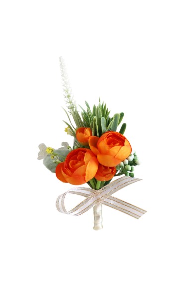 Pretty/Fancy/Fascinating/Graceful Free-Form Silk Flower Boutonniere -