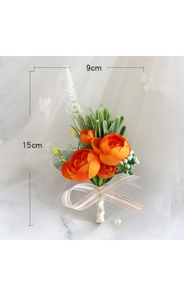 Pretty/Fancy/Fascinating/Graceful Free-Form Silk Flower Boutonniere -