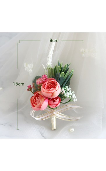 Pretty/Fancy/Fascinating/Graceful Free-Form Silk Flower Boutonniere -