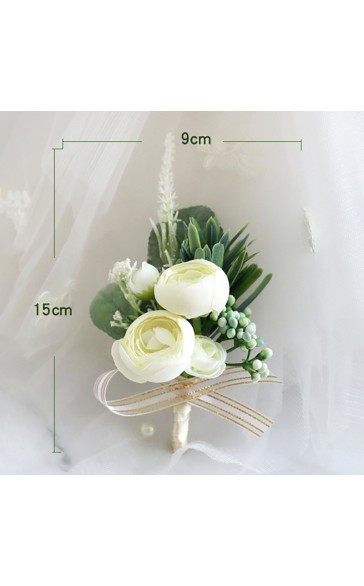 Pretty/Fancy/Fascinating/Graceful Free-Form Silk Flower Boutonniere -