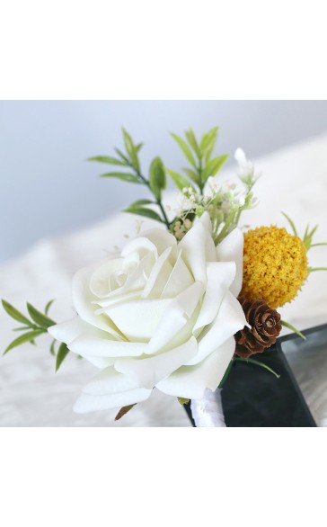 Pretty/Fancy/Fascinating/Graceful Free-Form Silk Flower Boutonniere -