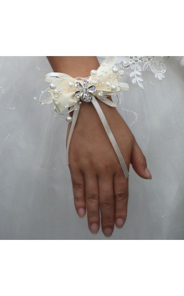 Pretty/Fancy/Fascinating/Graceful Free-Form Satin Wrist Corsage -