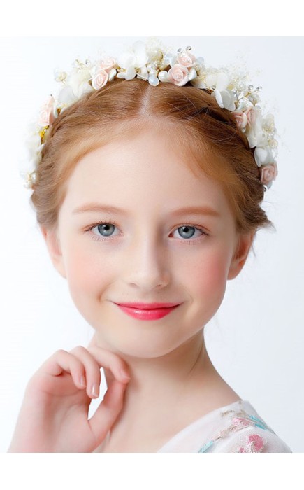 Flower Girl Alloy/Imitation Pearls Tiaras With Rhinestones/Applique/Faux Pearl