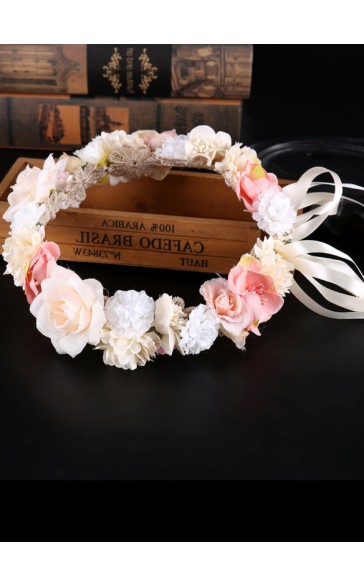 Flower Girl Alloy/Artificial Flower Tiaras With Lace/Flower