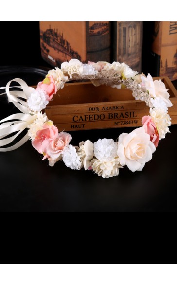 Flower Girl Alloy/Artificial Flower Tiaras With Lace/Flower