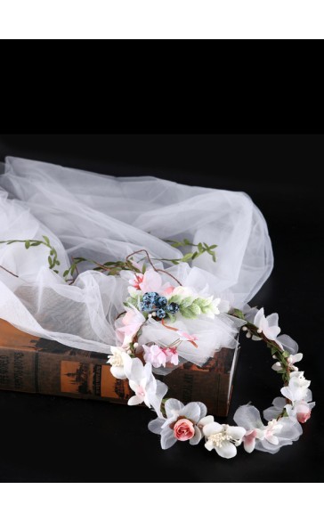 Flower Girl Alloy/Artificial Flower Tiaras With Lace/Flower