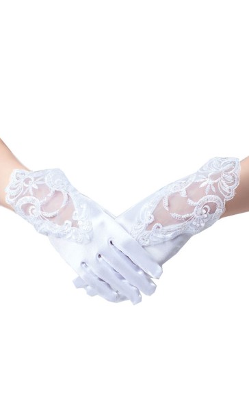 Flower Girl Elastic Satin/Lace With Lace