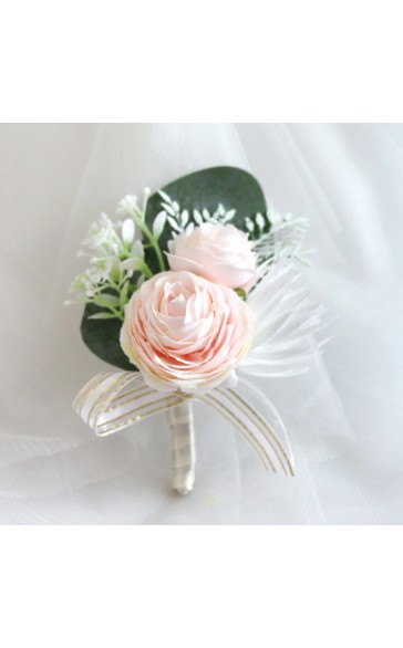 Elegant/Fascinating Free-Form Silk Flower Boutonniere - Boutonniere