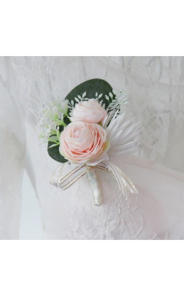 Elegant/Fascinating Free-Form Silk Flower Boutonniere - Boutonniere