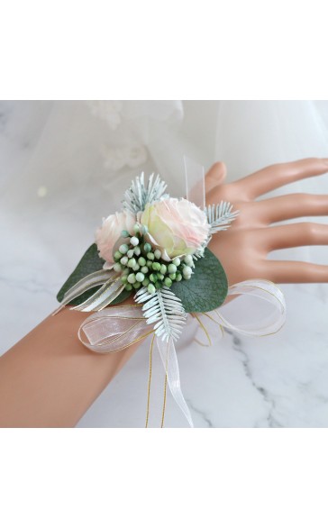 Elegant/Fascinating Free-Form Silk Flower Bridal Bouquets - Wrist Corsage