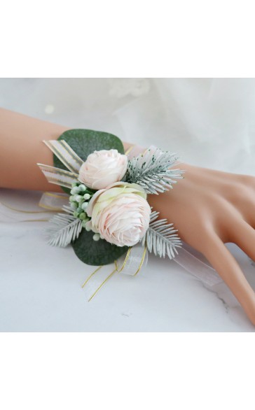 Elegant/Fascinating Free-Form Silk Flower Bridal Bouquets - Wrist Corsage