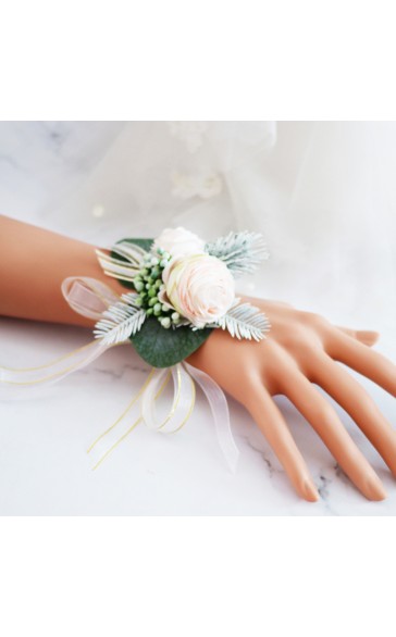 Elegant/Fascinating Free-Form Silk Flower Bridal Bouquets - Wrist Corsage