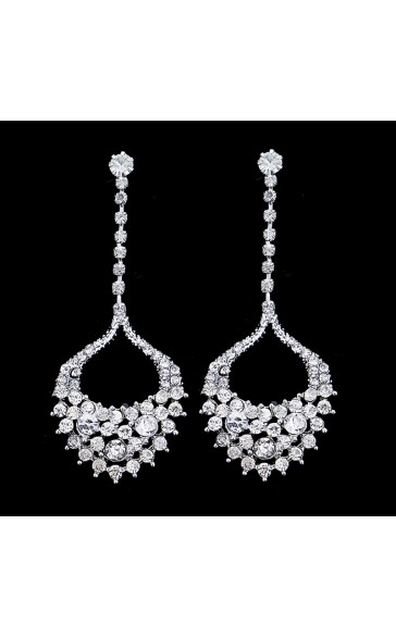 Ladies' Elegant/Classic/Simple Alloy With Irregular Cubic Zirconia Earrings