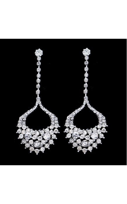 Ladies' Elegant/Classic/Simple Alloy With Irregular Cubic Zirconia Earrings