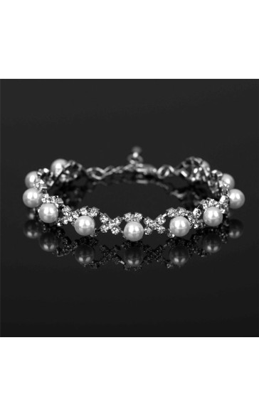 Ladies' Elegant/Beautiful/Classic Alloy With Irregular Cubic Zirconia Bracelets