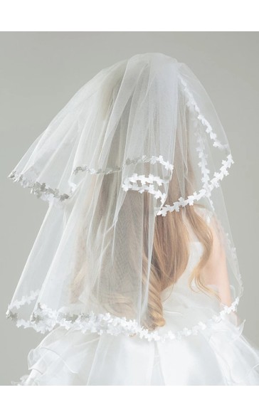 Flower Girl Tulle Veils With Lace