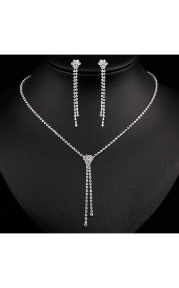 Ladies'/Couples' Elegant/Beautiful/Fashionable/Classic/Simple Alloy With Irregular Rhinestone Jewelry Sets