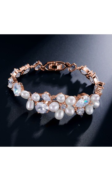 Elegant/Beautiful/Classic Alloy With Drop Cubic Zirconia/Imitation Pearls Bracelets