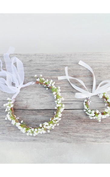 Flower Girl PU/Plastic Tiaras/Wristband With Ribbons (Set of 2 pieces)