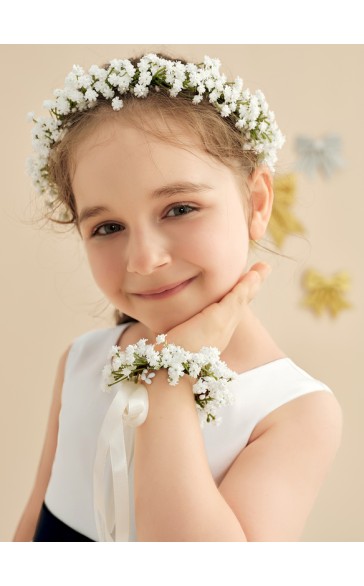 Flower Girl PU/Plastic Tiaras/Wristband With Ribbons (Set of 2 pieces)