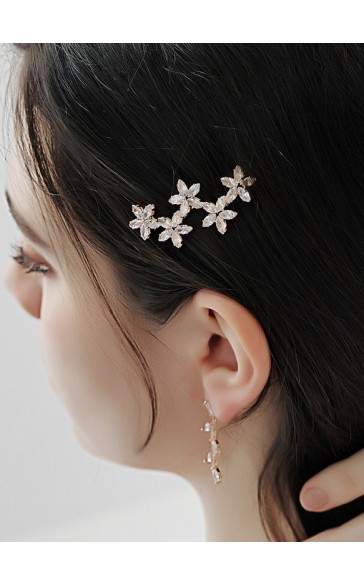 Flower Girl Alloy/Imitation Pearls Tiaras With Rhinestones (Sold in a single piece)