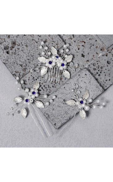 Hairpins/Headpiece Exquisite With Pearl/Crystal (Set of 3 pieces)