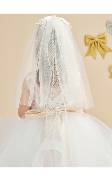 Flower Girl Tulle/Satin/Imitation Pearls/Lace Veils With Faux Pearl