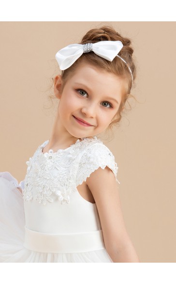 Flower Girl Satin/Polyester Tiaras With Rhinestones