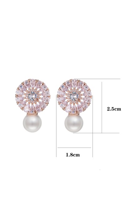 Ladies' Elegant/Beautiful/Classic/Pretty/Attractive Alloy With Round Pearl/Rhinestone Earrings