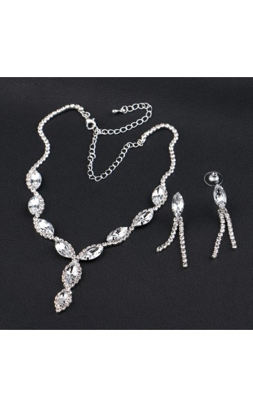 Ladies' Elegant/Beautiful/Classic/Pretty/Attractive Alloy With Oval Rhinestone Jewelry Sets