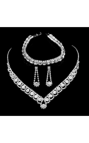 Ladies' Elegant/Beautiful/Classic/Pretty/Attractive Alloy With Irregular Rhinestone Jewelry Sets