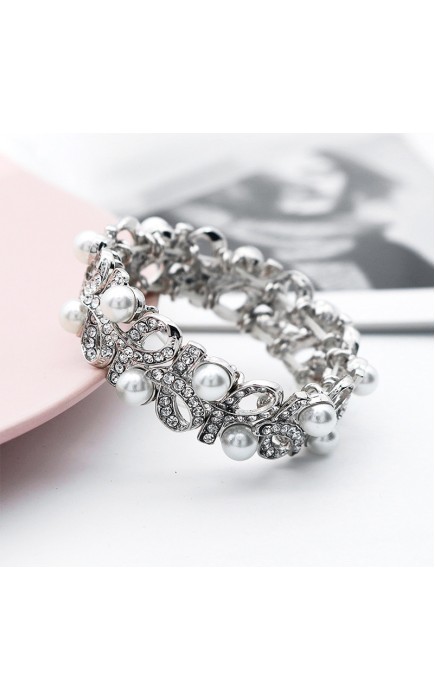 Beautiful/Charming/Attractive Alloy With Round Rhinestone/Imitation Pearls Bracelets