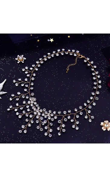 Beautiful Alloy With Round Rhinestone Necklaces